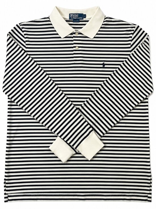 Polo Ralph Lauren Other - Polo Ralph Lauren Men’s L Striped Long Sleeve Polo Shirt Navy-Cream